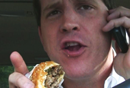 nalts with a burger
